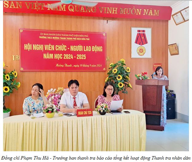 Hội nghị viên chức, người lao động năm học 2024 - 2025 của Trường THCS Mường Thanh thành công tốt đẹp.