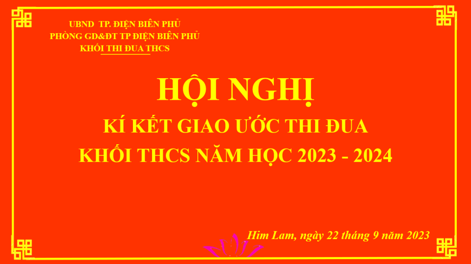Hội nghị thi đua và ký giao ước thi đua khối THCS năm học 2023- 2024