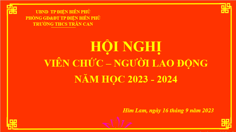 Hội nghị viên chức- Người lao động Trường THCS Trần Can