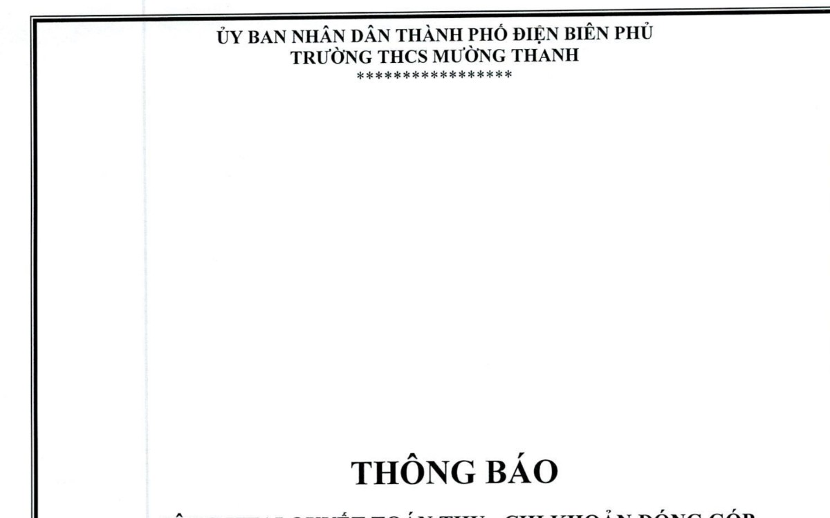 Công khai tài chính - Trường THCS Mường Thanh