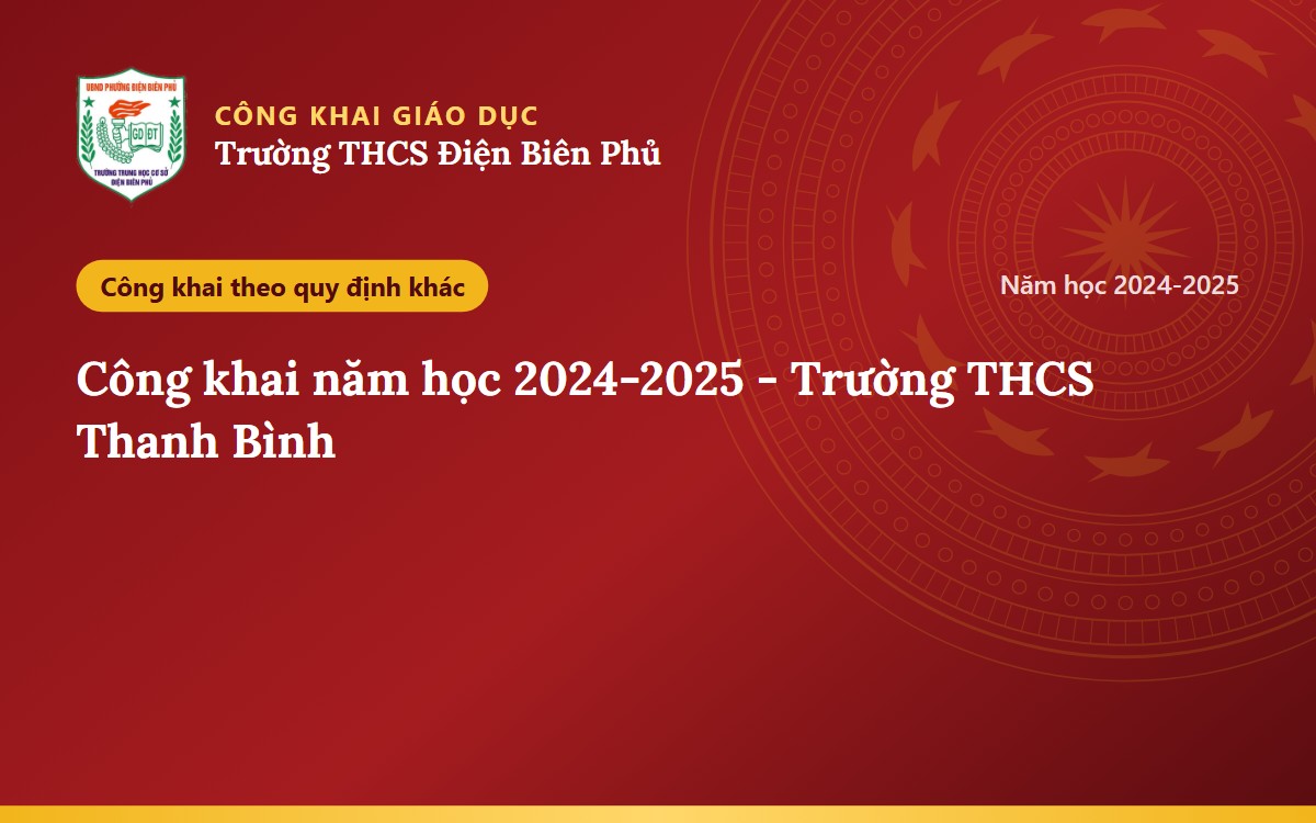 Công khai năm học 2024-2025 - Trường THCS Thanh Bình