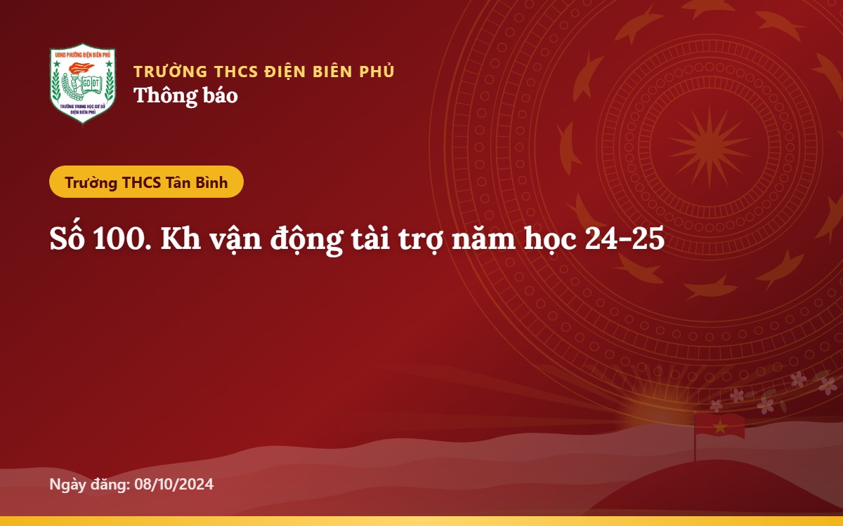 Số 100. Kh vận động tài trợ năm học 24-25