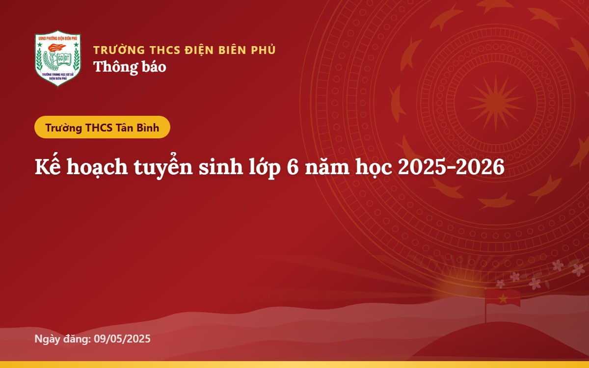 Kế hoạch tuyển sinh lớp 6 năm học 2025-2026