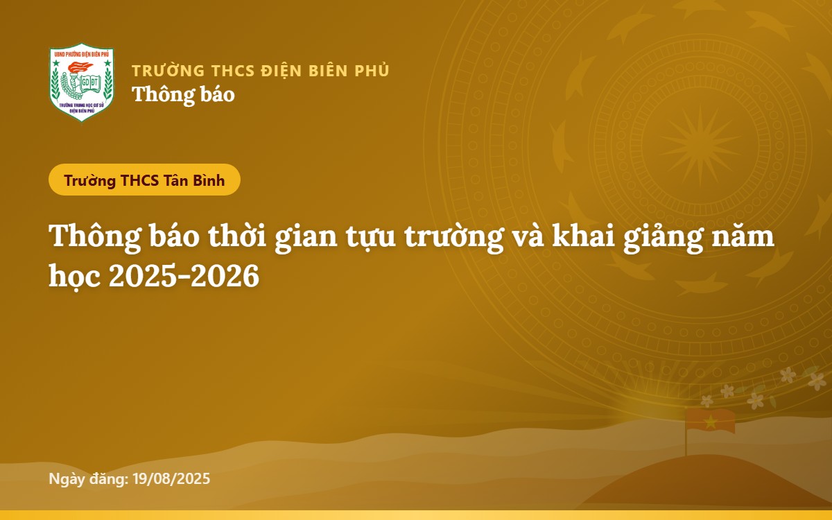 Thông báo thời gian tựu trường và khai giảng năm học 2025-2026