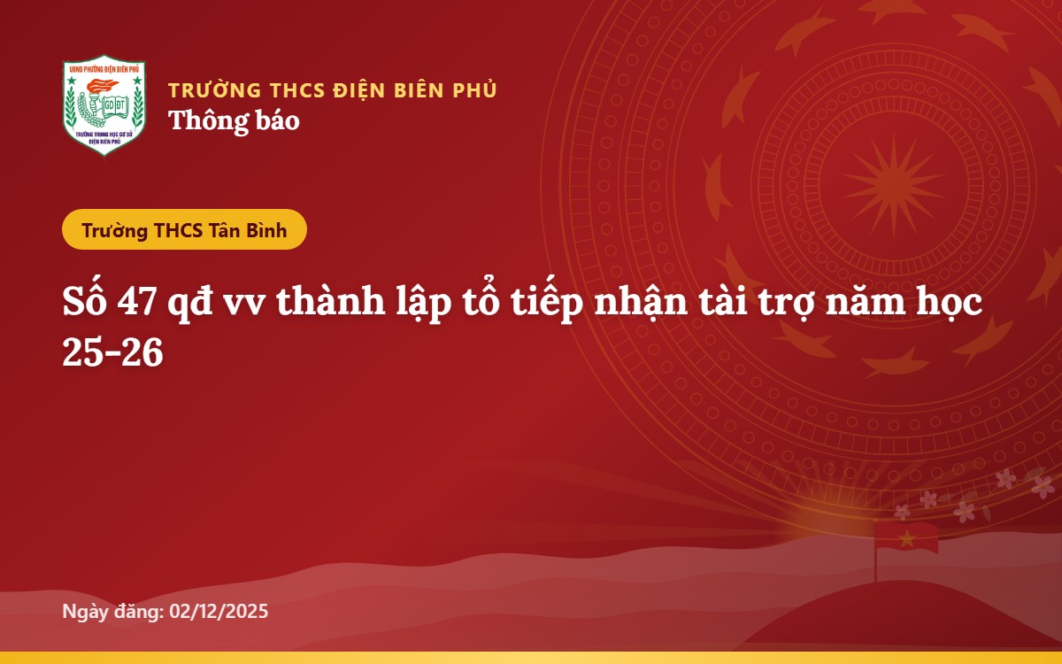 Số 47 qđ vv thành lập tổ tiếp nhận tài trợ năm học 25-26