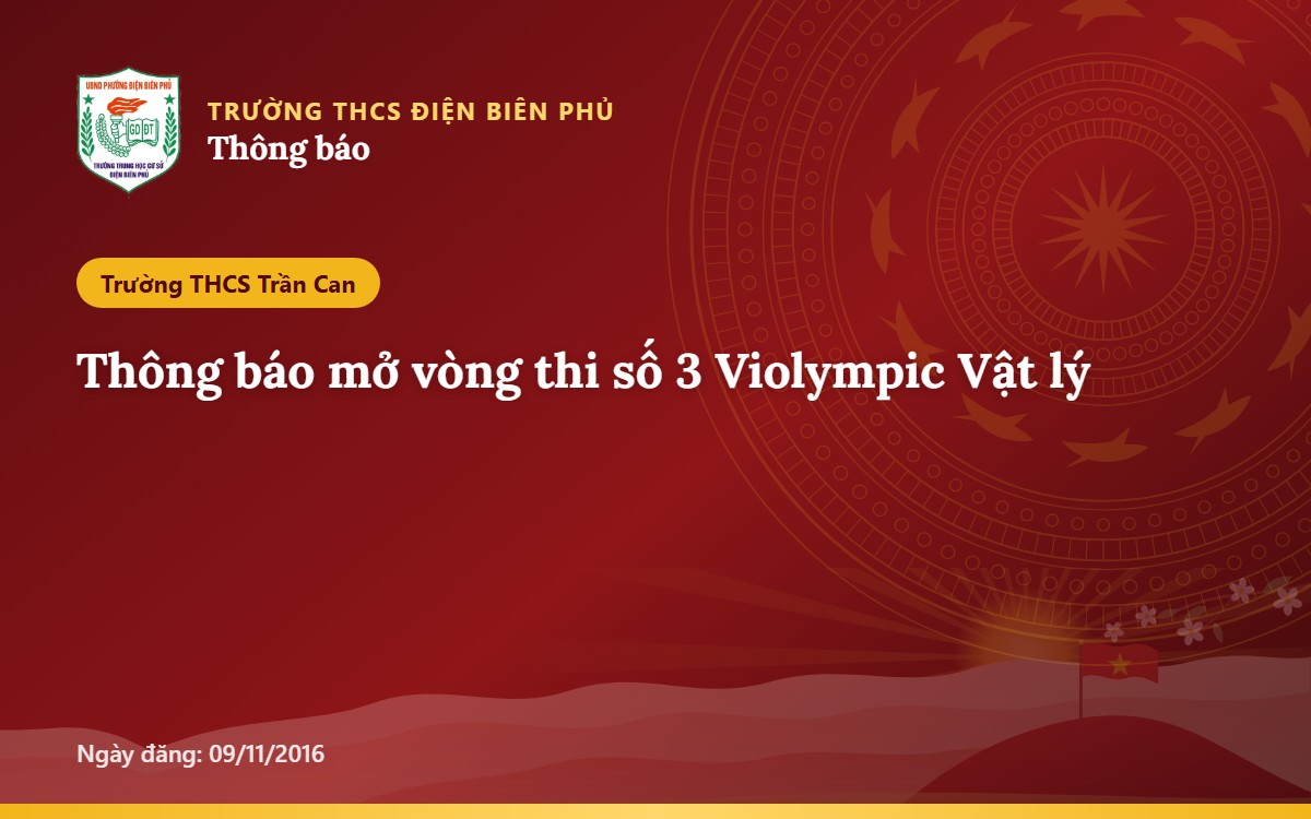 Thông báo mở vòng thi số 3 Violympic Vật lý
