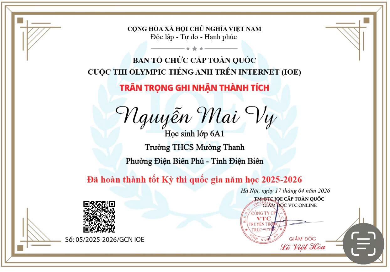 Học sinh Trường THCS Mường Thanh tham gia kỳ thi IOE cấp quốc gia năm học 2025-2026