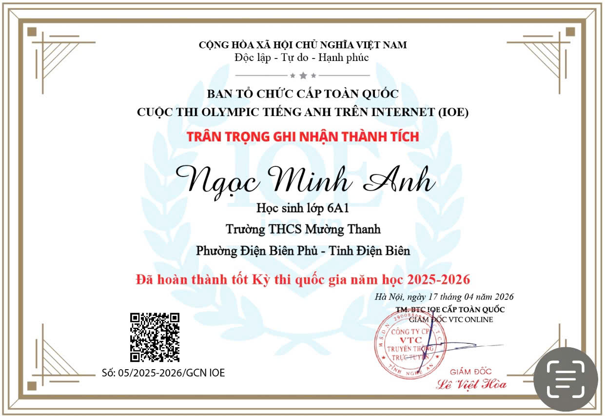 Học sinh Trường THCS Mường Thanh tham gia kỳ thi IOE cấp quốc gia năm học 2025-2026