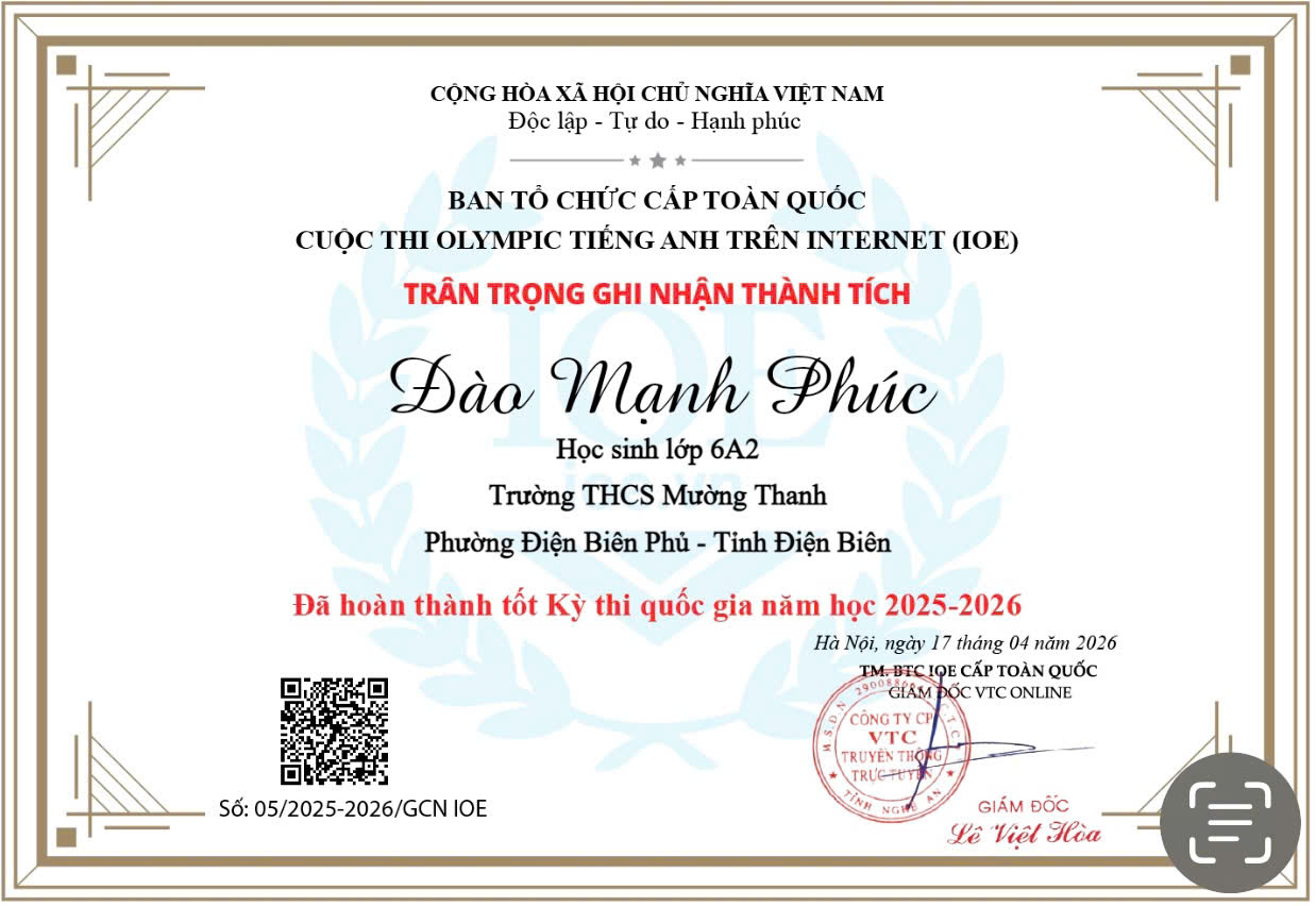 Học sinh Trường THCS Mường Thanh tham gia kỳ thi IOE cấp quốc gia năm học 2025-2026