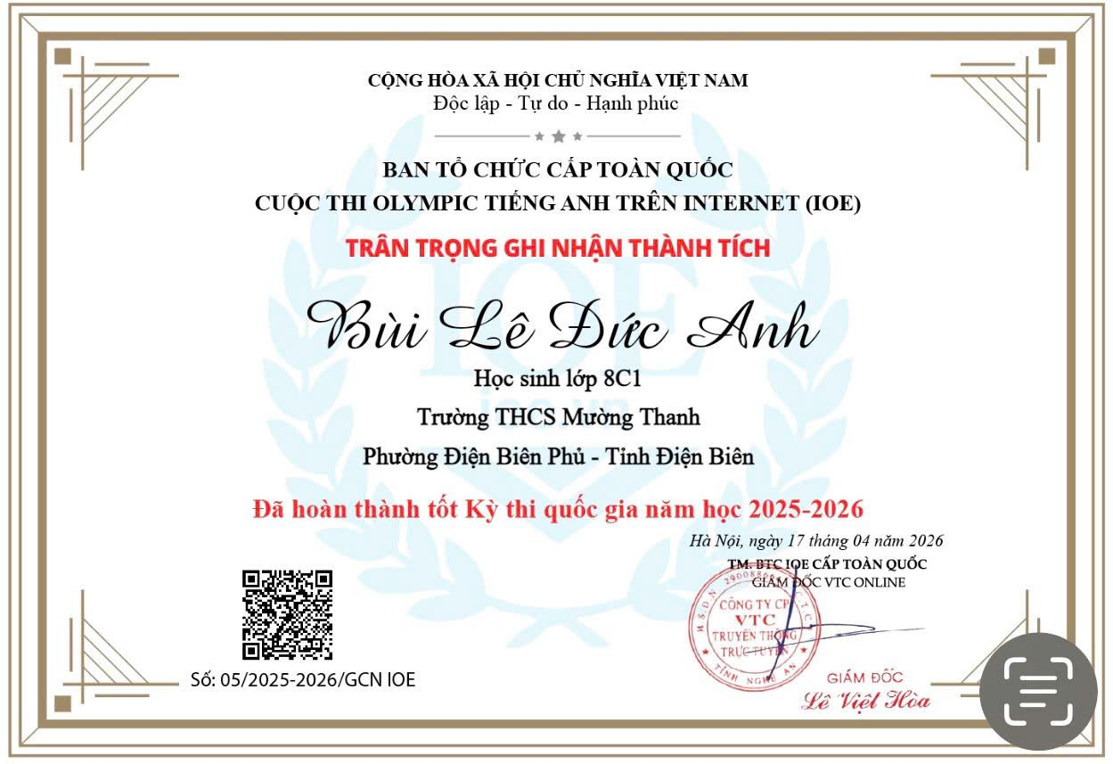 Học sinh Trường THCS Mường Thanh tham gia kỳ thi IOE cấp quốc gia năm học 2025-2026