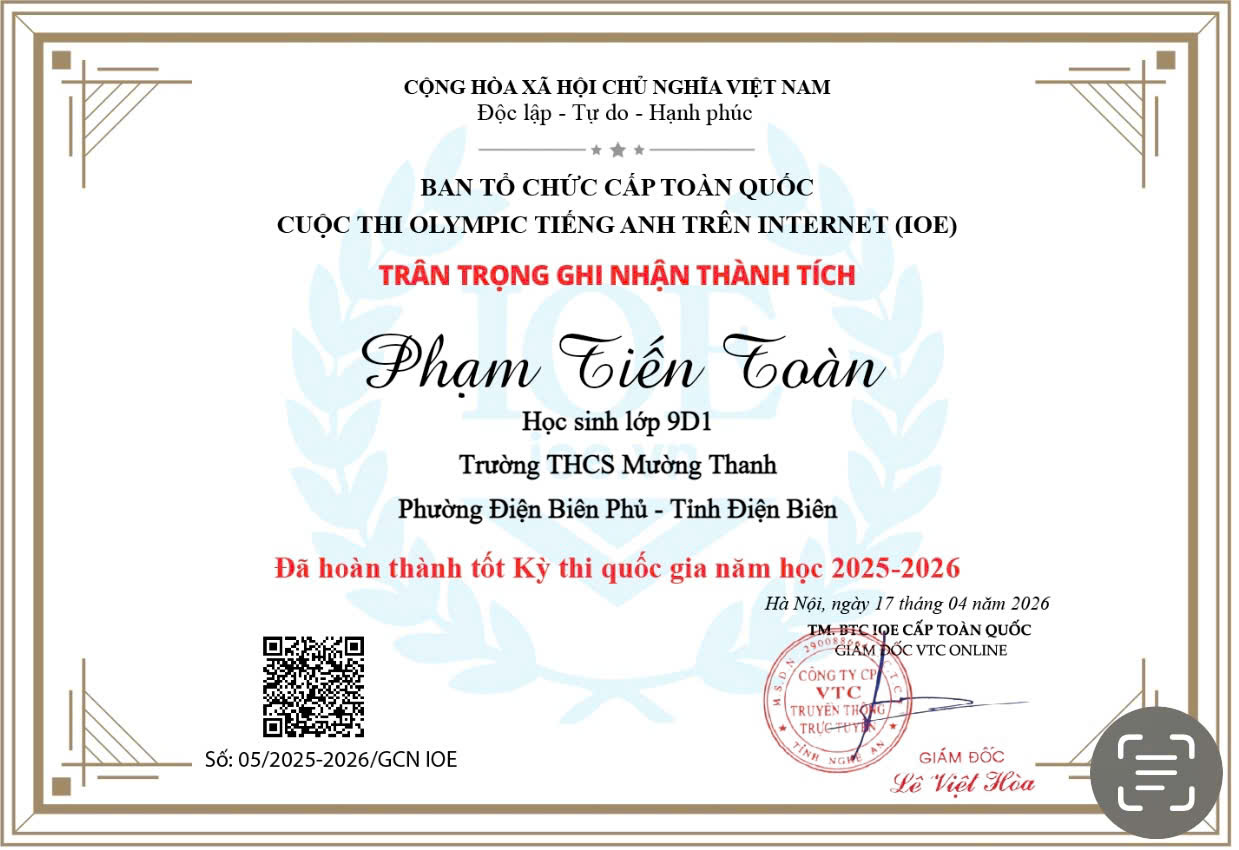 Học sinh Trường THCS Mường Thanh tham gia kỳ thi IOE cấp quốc gia năm học 2025-2026