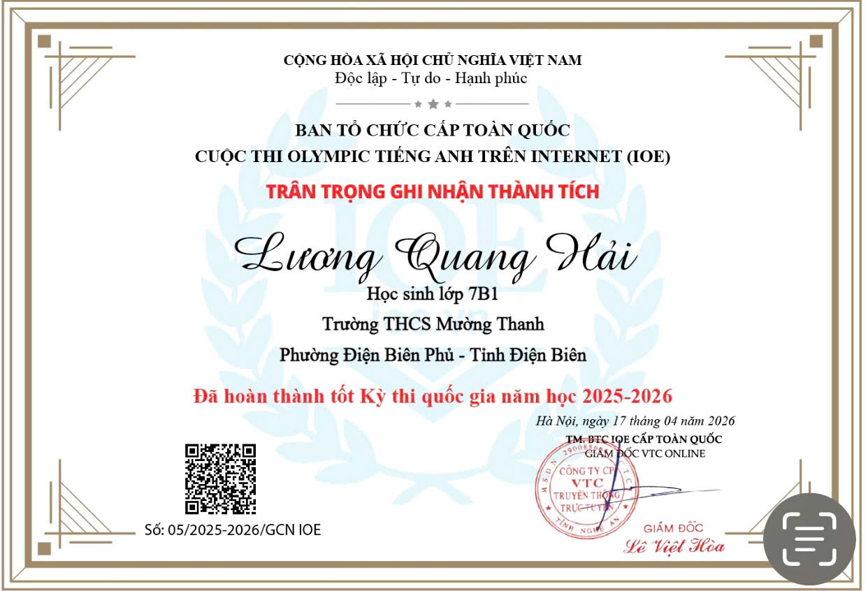 Học sinh Trường THCS Mường Thanh tham gia kỳ thi IOE cấp quốc gia năm học 2025-2026