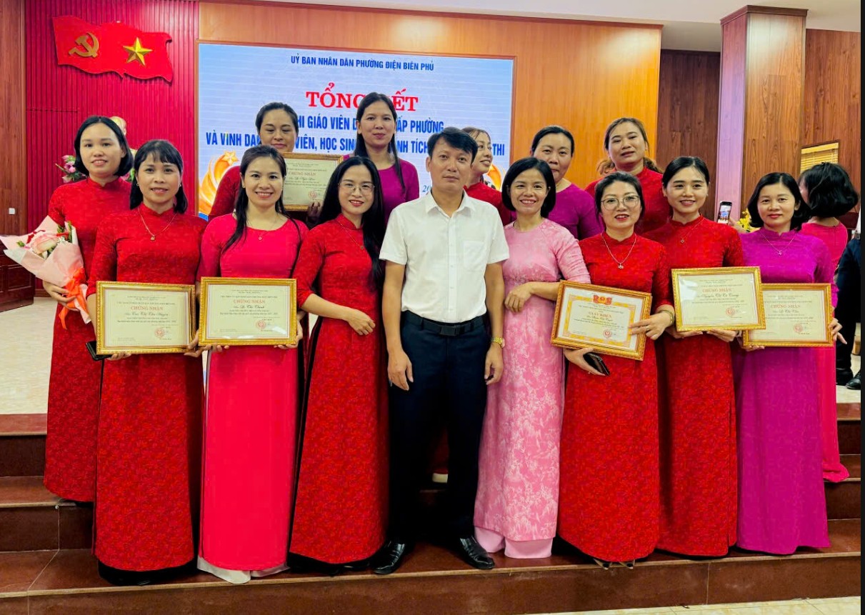 Trường THCS Mường Thanh tham dự tổng kết hội thi giáo viên giỏi cấp phường và vinh danh giáo viên, học sinh đạt thành tích trong các kỳ thi năm học 2025 – 2026.