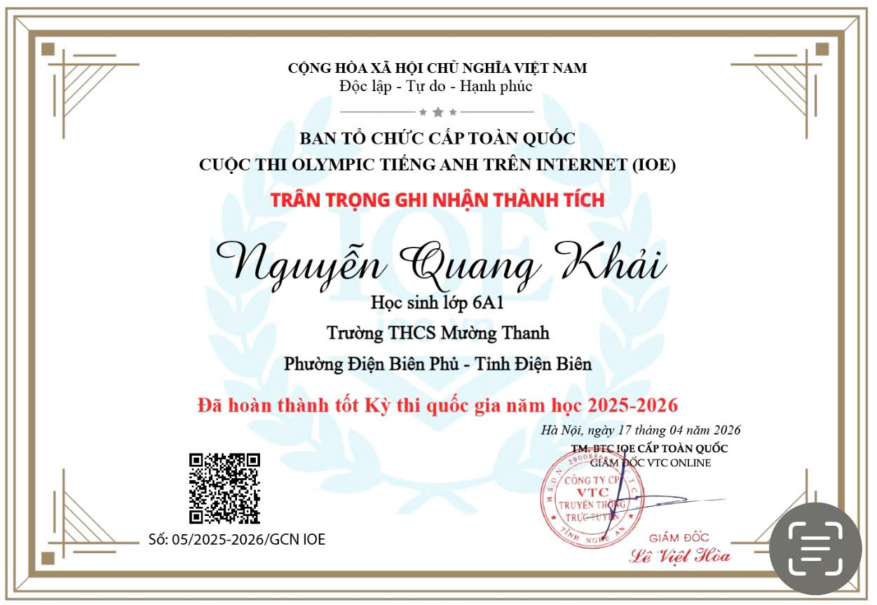 Học sinh Trường THCS Mường Thanh tham gia kỳ thi IOE cấp quốc gia năm học 2025-2026