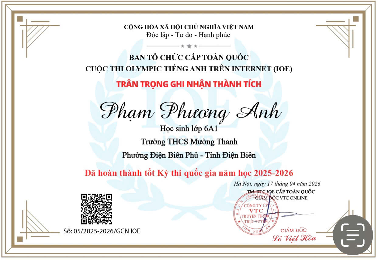 Học sinh Trường THCS Mường Thanh tham gia kỳ thi IOE cấp quốc gia năm học 2025-2026