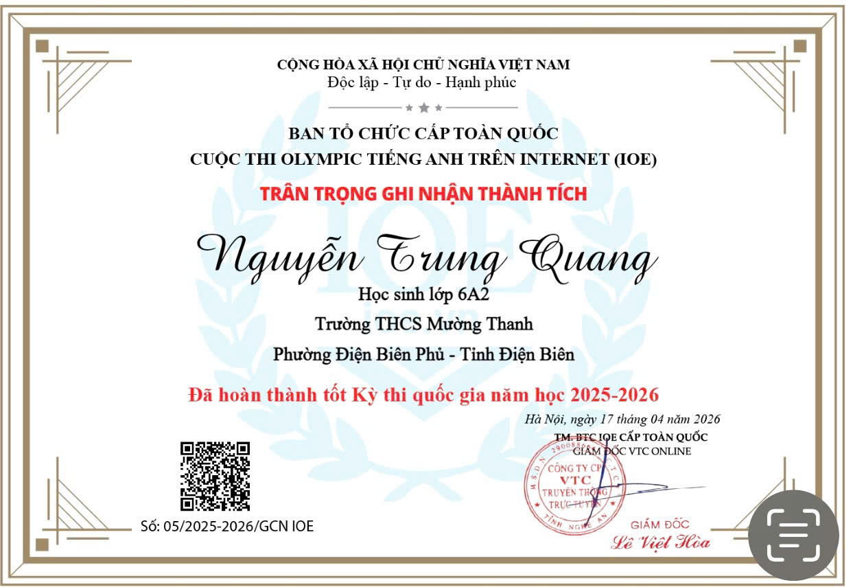 Học sinh Trường THCS Mường Thanh tham gia kỳ thi IOE cấp quốc gia năm học 2025-2026