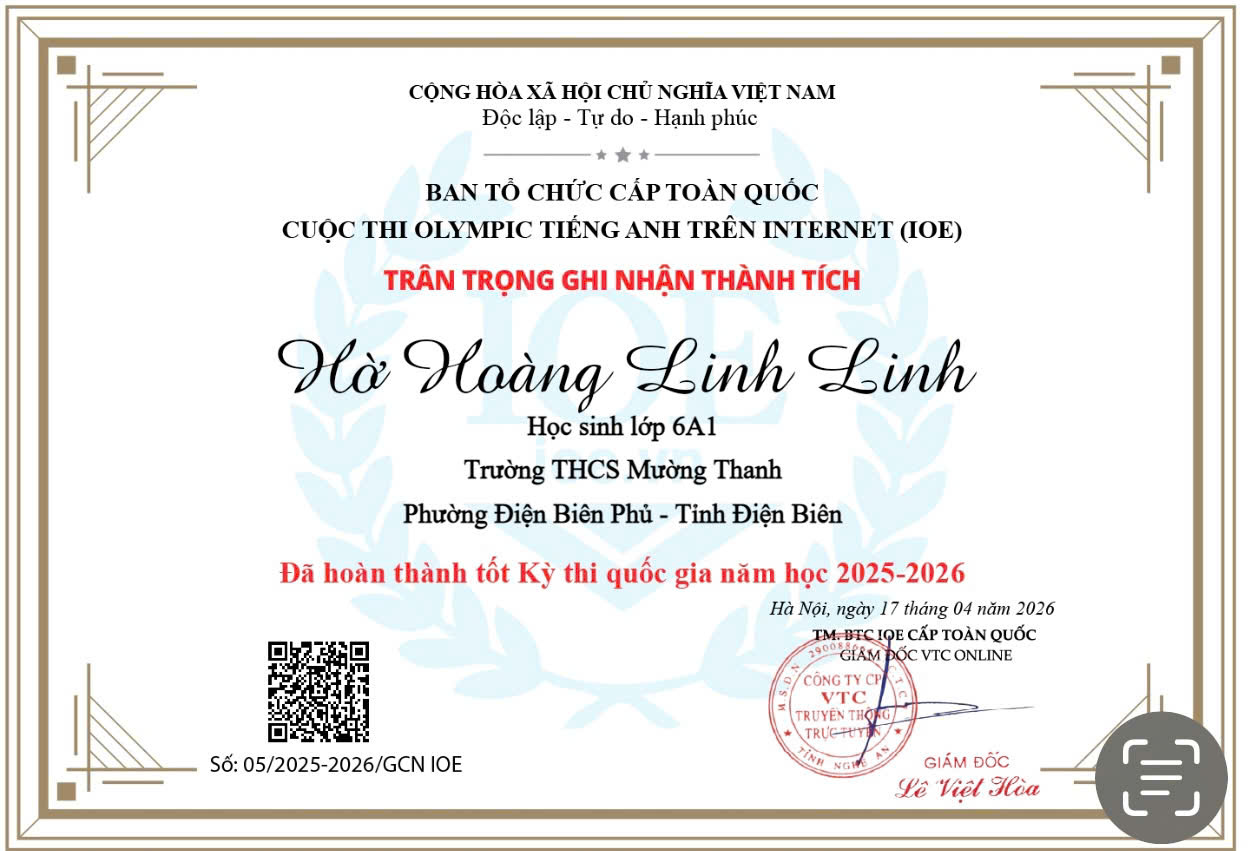 Học sinh Trường THCS Mường Thanh tham gia kỳ thi IOE cấp quốc gia năm học 2025-2026