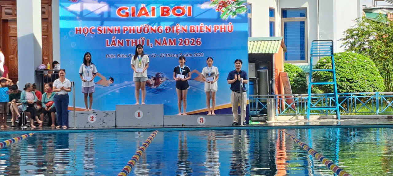 Rực rỡ sắc vàng: Trường THCS Mường Thanh đạt giải xuất sắc nhất tại giải bơi học sinh phường Điện Biên Phủ lần thứ i, năm 2026