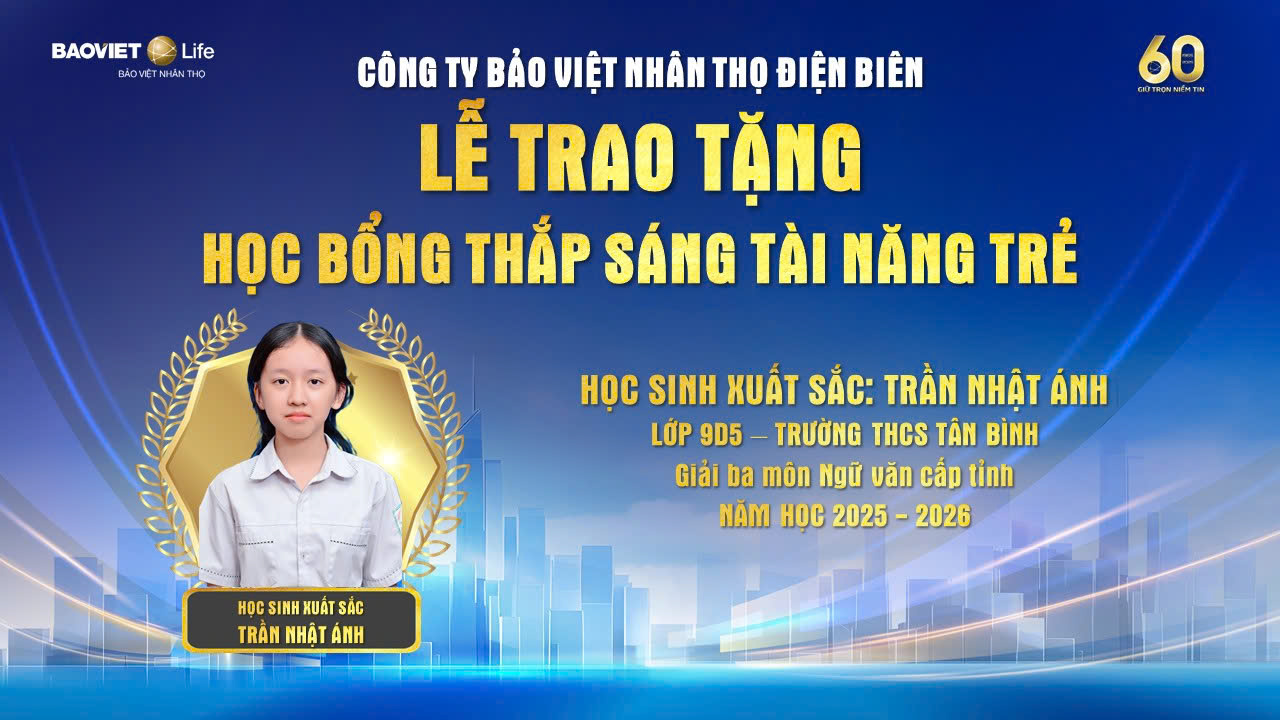 Công ty Bảo Việt Nhân thọ Điện Biên phối hợp với trường THCS Tân Bình triển khai chương trình học bổng “Thắp sáng tài năng trẻ” năm 2026