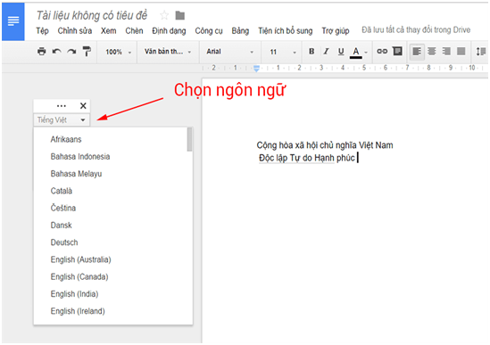 Hướng dẫn soạn thảo văn bản bằng giọng nói